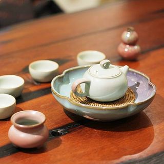 天青色中式茶具