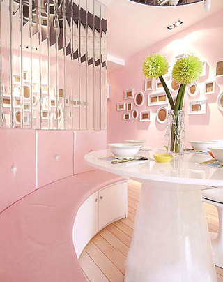 可爱粉色餐厅设计