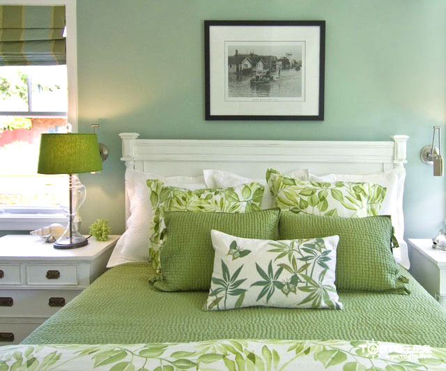 淡绿色卧室装修效果图图片