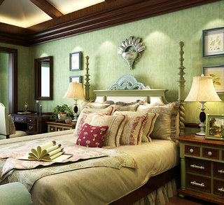 绿色复古卧室设计
