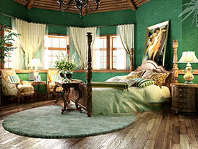 卧室优雅系 10个绿色复古卧室