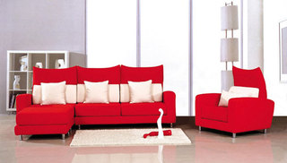 时尚红色客厅沙发设计
