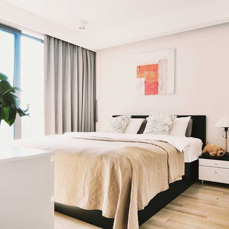 ,60平米装修,黑白,现代简约风格,二居室装修,卧室