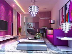 感受紫色优雅 11个紫色客厅设计