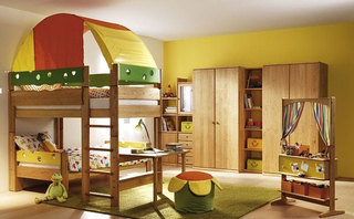 创意双人儿童房高矮床设计