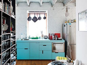 打造清爽厨房 15款蓝色整体厨房图片