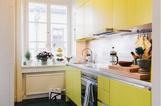 黄色厨房效果图