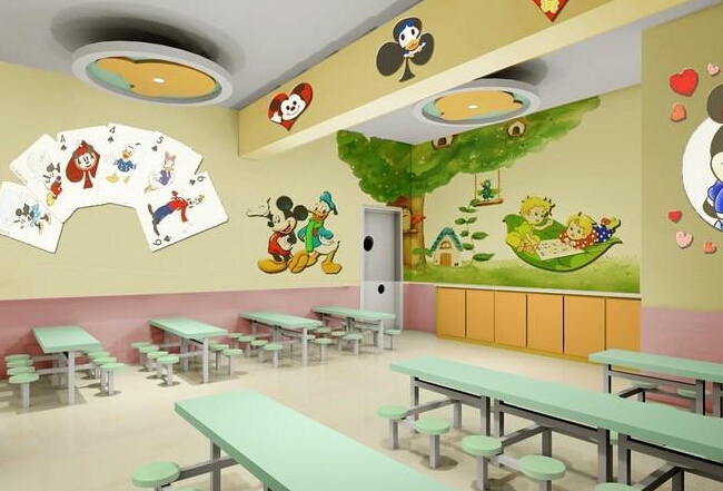 幼儿园餐厅布置图片