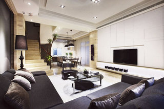 128平米公寓设计客厅电视背景墙装修