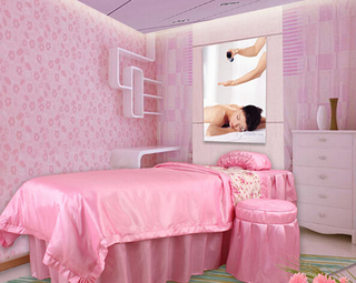 美容院粉色装饰效果图片