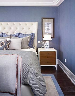 清爽蓝色卧室布置效果图