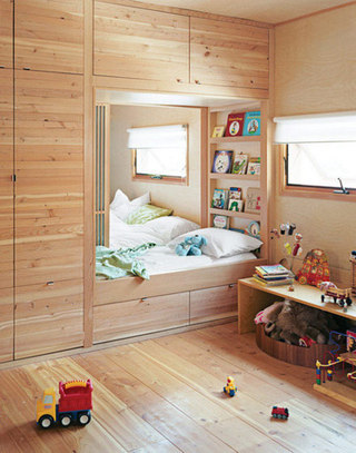 儿童房卧室收纳床设计图