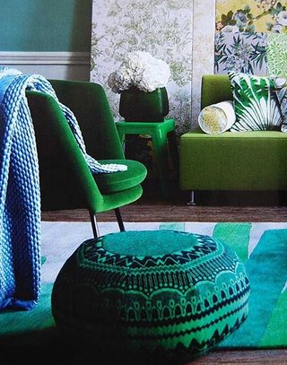 优雅深绿色客厅设计