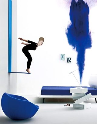 蓝色优雅简洁客厅设计