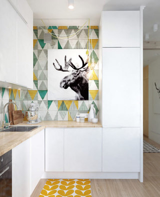 厨房彩色瓷砖设计装修效果图