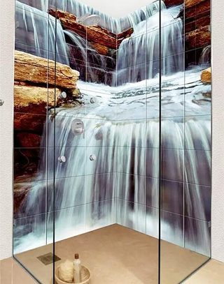 卫浴间3D创意背景墙