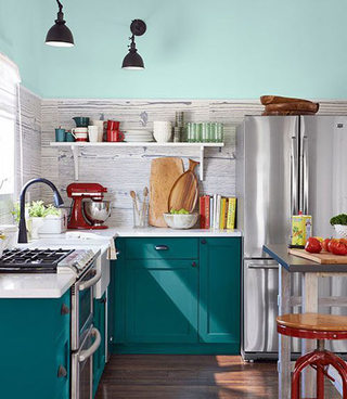 清新蓝色绿色厨房