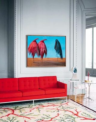 现代简约红色客厅沙发