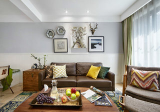 美式客厅沙发背景墙装修效果图