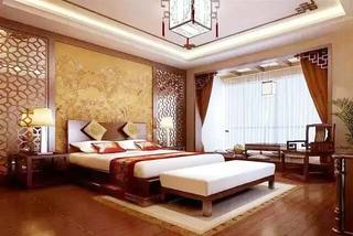 中式风格卧室床头背景墙