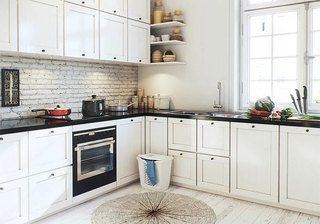 北欧风格白色厨房橱柜装修效果图