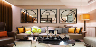 现代东南亚混撘 客厅沙发背景墙装饰