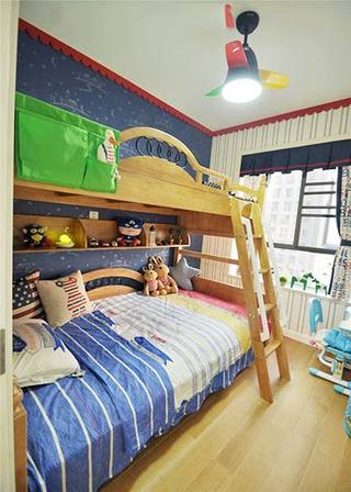 经典美式儿童房双人床设计