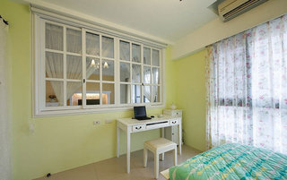 清新浅绿色美式卧室效果图