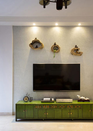 典雅新中式客厅电视背景墙设计