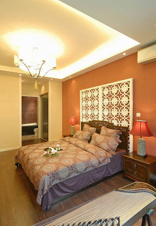 104平米气质中式卧室装饰效果图