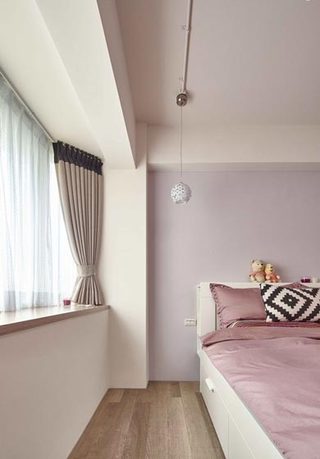 132㎡北欧森系粉紫色卧室效果图片