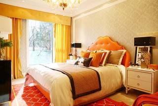 甜美橙欧式卧室设计效果图