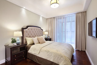 优雅中性色简美式 卧室效果图