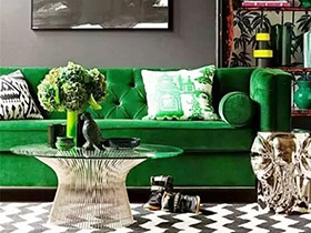 11个绿色客厅装修效果图 用绿色美赢春天