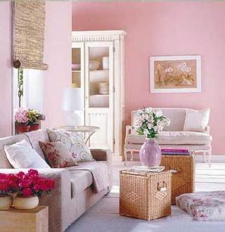 法式客厅粉色系设计图片