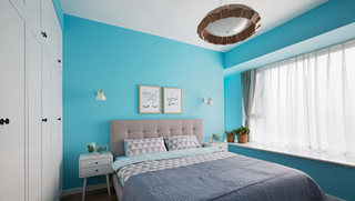 浅蓝色北欧风情卧室装修设计