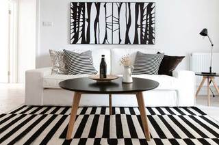 黑白北欧波普风 客厅沙发区设计