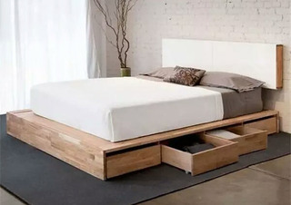 木质卧室收纳床效果图