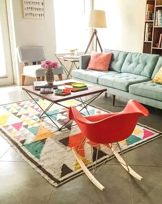 彩色客厅地毯效果图