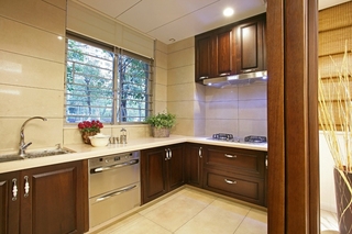 高端中式厨房 实木橱柜效果图