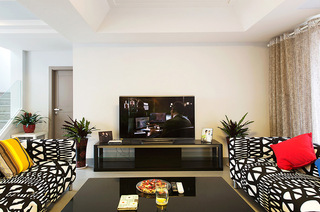 温馨极简主义客厅 电视背景墙设计
