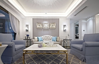 优雅浪漫欧式客厅沙发效果图