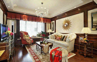 高贵古典美式客厅效果图