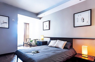 160平中式风格三居室卧室装饰画