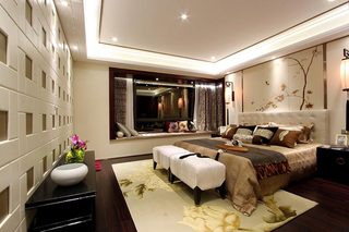 典雅唯美新中式卧室效果图