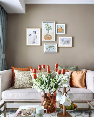 浪漫美式沙发照片墙欣赏