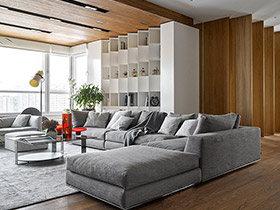 250平简约公寓装修图  和谐大气现代住宅