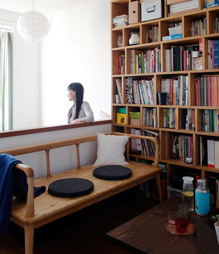 宜家日式小书房 原木沙发效果图
