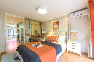 58平米loft公寓卧室床品设计图