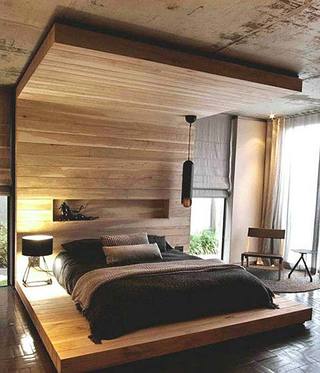 木色卧室设计实景图
